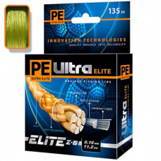 Шнур плетеный Aqua PE ULTRA ELITE Z-8 135м olive 0.14 10,10кг.