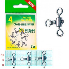 Вертлюг FishSeason на 3 напр Cross-Line Swivel №6 (27кг) 8шт