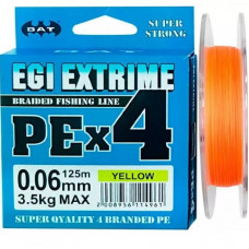 Шнур BAT EGI Extrime PEx4 NEW 125м yellow (оранж) 0.22 16.2кг